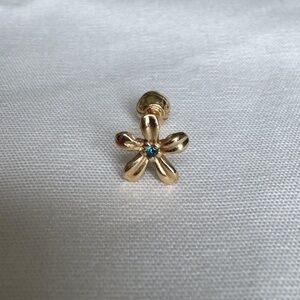 14KYG Cartilage Single Blue CZ Diamond Stud Earring